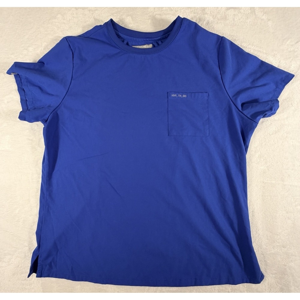Hypothesis Scrub Top Women's Sz L Blue Short Sleeve Base Crew Neck